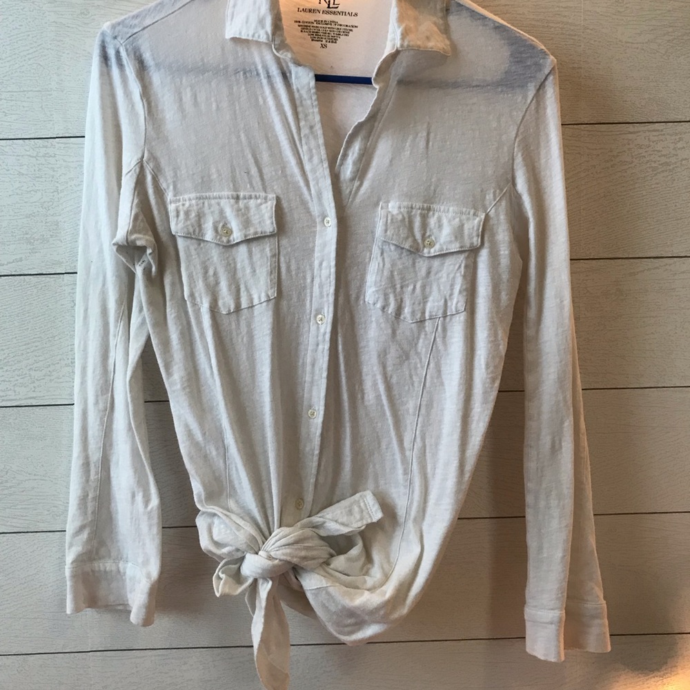 Ralph Lauren White button up blouse🌸